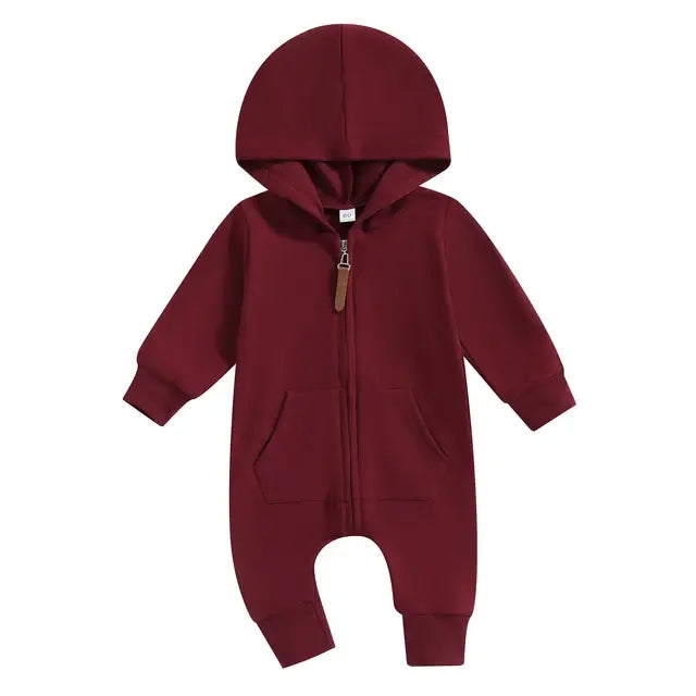 Hooded Zipper Romper