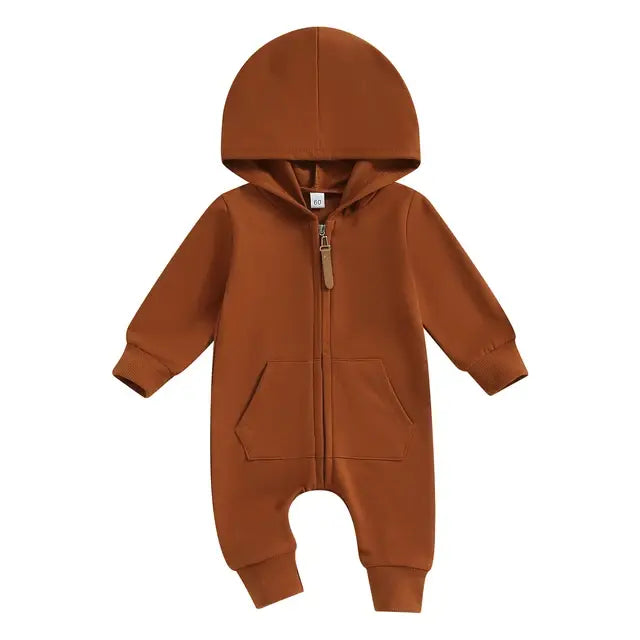 Hooded Zipper Romper