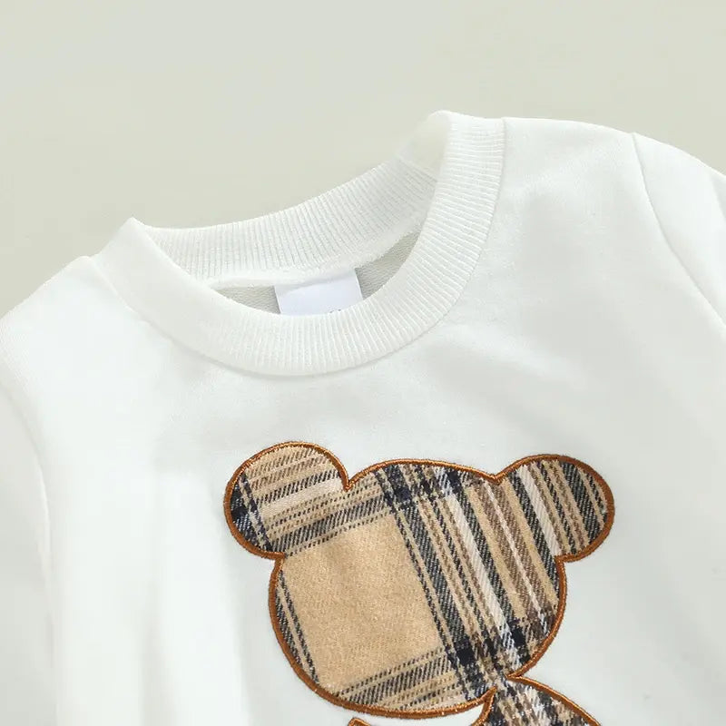 Plaid Bear Sweatshirt + Pants